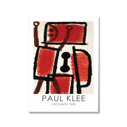 Paul Klee Poster und Druck Abstrakte Wandkunst Linien und Farbblöcke Paul Klee Leinwand Gemälde Minimalistisches Bild für Wohnkultur 50x70cmx1 Kein Rahmen von Parom Mesgt