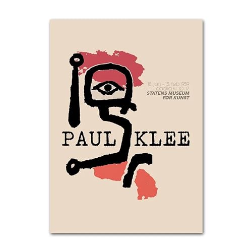 Paul Klee Poster und Drucke Abstrakte Wandkunst Augen und Linien Paul Klee Leinwand Gemälde Ausstellungsbilder für Wohnzimmer Dekor 50x70cmx1 Ohne Rahmen von Parom Mesgt
