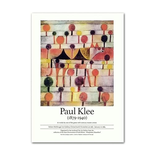 Paul Klee Poster und Drucke Abstrakte Wandkunst Bunte Geometrie Paul Klee Leinwandmalerei Ästhetische Bilder für Wohnkultur 50x70cmx1 Kein Rahmen von Parom Mesgt