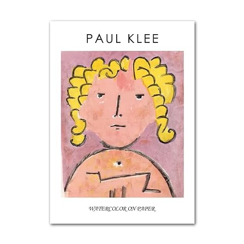 Paul Klee Poster und Drucke Abstrakte Wandkunst Gelbe Haare Frau Paul Klee Leinwand Malerei Ästhetische Bilder für Wohnkultur 50x70cmx1 Kein Rahmen von Parom Mesgt