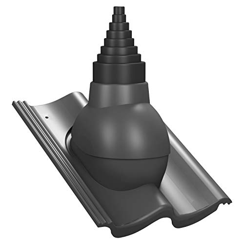 Dachdurchführung für Gerätemasten Ø19–90 mm – Braas - Doppel-S, Nelskamp - S, IBF - Doppel-Sfür TV-Antenne, Satellit, Blitzschutz, Kommunikation, Dachdurchgang mit EPDM-Dichtung (RAL 7024 - Graphit) von Parotec