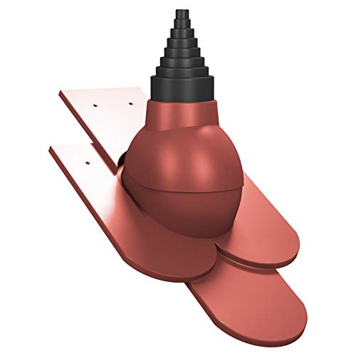 Antenadurchführung für Biberschwanzziegel in Doppeldeckung Antenadurchgang Dachdurchgang Dichtung (RAL 3009 - Rot) von Parotec