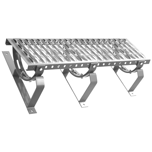 Dachtritt Steigtritt 150cm Komplett für Plattdach flache Abdeckung (RAL 9006 - Silber) von Parotec