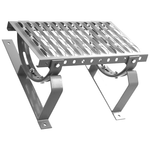 Dachtritt Steigtritt 60 cm Komplett für Plattdach flache Abdeckung (RAL 9006 - Silber) von Parotec