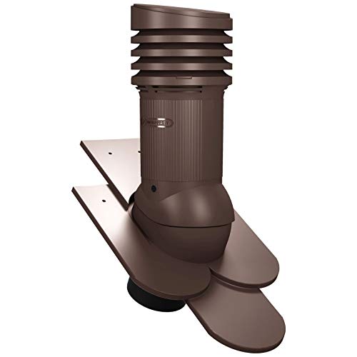 Entlüfterkamin EVO DN125 für Biberschwanzziegel in Doppeldeckung Dachlüfter Entlüfter (RAL 8017 - Braun) von Parotec