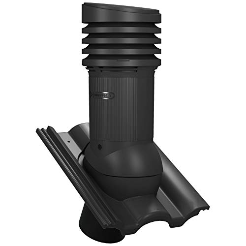 Entlüfterkamin EVO DN150 für Braas - Taunus Dachziegel Dachlüfter Lüfter (RAL 9005 - Schwarz) von Parotec