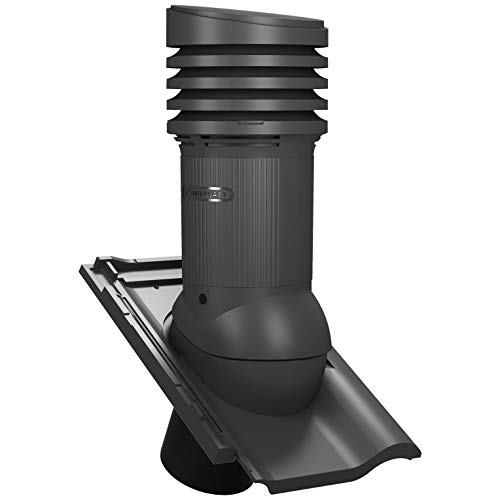 Entlüfterkamin EVO DN150 für Röben - Piemont Dachziegel Dachlüfter Entlüfter (RAL 7021 - Anthrazit) von Parotec