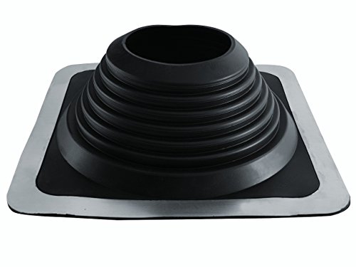 FOLNET Rohrmanschette Dachdurchführung Kabel- Rohrdurchführung Dichtungsflansch für Blechdachdeckungen EPDM 3 bis 724 mm Blechpfannen Trapezblech Doppelstehfalz (EPDM quadratisch, 140 mm - 292 mm) von Parotec