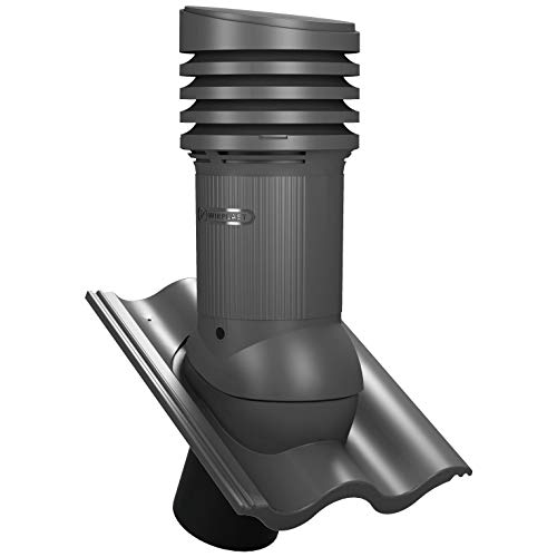 Gedämmter Entlüfterkamin EVO DN150 für Braas - Harzer, Nelskamp Sigma Dachziegel Dachlüfter (RAL 7024 - Graphit) von Parotec