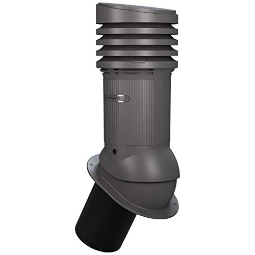 Gedämmter Entlüfterkamin NORMAL EVO 150 mm flache Dachabdeckung Dachlüfter Entlüfter (RAL 7024 - Graphit) von Parotec