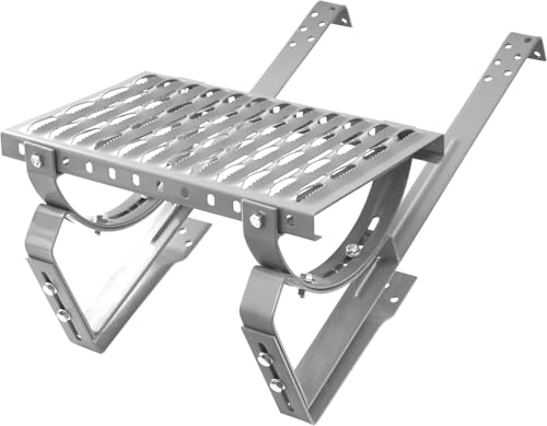 Komplett Laufrost 1000 mm für Schornsteinfeger Steigtritt für Dachziegel und Biberschwanzziegel zum Einhängen Dachtritt inkl. Montagematerial, 10 Farben (RAL 9006 - Silber) von Parotec