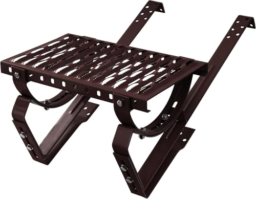 Komplett Laufrost 400 mm für Schornsteinfeger Steigtritt für Dachziegel und Biberschwanzziegel zum Einhängen Dachtritt inkl. Montagematerial, 10 Farben (RAL 8017 - Braun) von Parotec