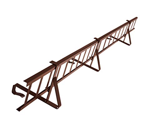 Komplettes Schneefanggitter Set 1,5 m Lang, mit 2 Halterungen für Dachsteine und Dachziegel zum Einhängen auf der Lattung (Gitterhöhe 15 cm, RAL 8004 Ziegelrot) von Parotec