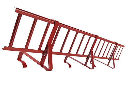 Komplettes Schneefanggitter Set 1,5 m Lang, mit 2 Halterungen für Dachsteine und Dachziegel zum Einhängen auf der Lattung (Gitterhöhe 20 cm, RAL 3011 Rot) von Parotec