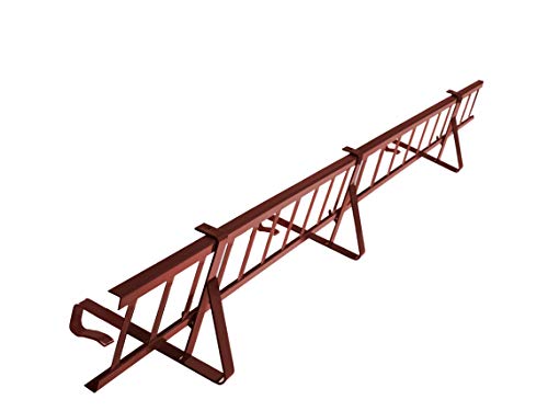 Komplettes Schneefanggitter Set 1,5 m Lang, mit 3 Halterungen für Dachsteine und Dachziegel zum Einhängen auf der Lattung (Gitterhöhe 15 cm, RAL 3009 Kastanienrot) von Parotec