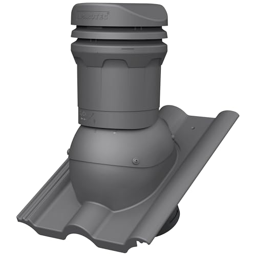 Parotec Entlüftungskamin DN 125 mm – niedrige 325 mm – passiv Dachlüfter für BRAAS FRANKFURTER BENDERS MECKLENBURGER Dachziegel – Dachentlüftung | Lüftungsziegel – RAL 7024 Graphit von Parotec