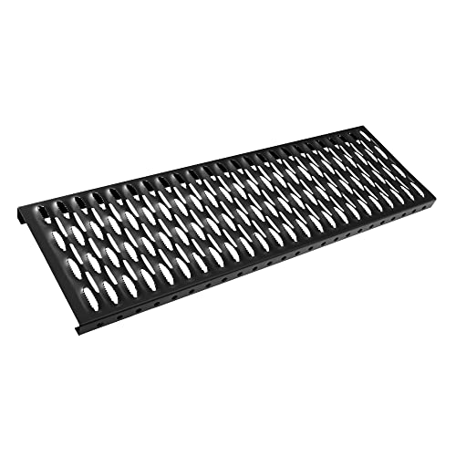 PAROTEC Laufrost | Dachtritt Steigtritt | Solides und robustes Gitterrost, zertifiziertes Stahl, Feuerverzinkt, langjährige Verwendung, glatter Rand, Schwarz - Ral 9005, Länge: 60 cm von Parotec