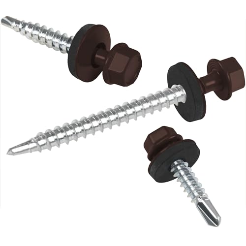 PAROTEC Trapezblechschrauben 4.8mm x 70mm, 200 Stück Selbstschneidende Schrauben mit EPDM Dichtscheibe Dichtung, Selbstschneidende Selbstbohrende Bohrschrauben Sechskantkopf, RAL 8017 Braun PAROTEC Trapezblechschrauben 4.8mm x 70mm, 200 Stück Selbstschneidende Schrauben mit EPDM Dichtscheibe Dichtung, Selbstschneidende Selbstbohrende Bohrschrauben Sechskantkopf, RAL 8017 Braun von Parotec