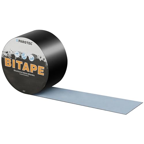 Parotec BiTape Bitumenband Bitumendachband Dachreparatur Dachdeckerband Spezialband Maximale Haftkraft Aluminium Resistent Gegen Wasser Feuchtigkeit UV-Strahlen 75mm x 10lfm Schwarz (RAL9005) von Parotec