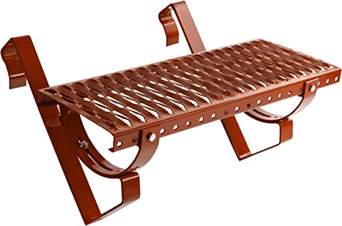 Parotec Dachtritt 100 cm für Schornsteinfeger Komplett Steigtritt für Dachziegel und Dachpfanne zum Einhängen Laufrost inkl. Montagematerial, 10 Farben (RAL 8004 - Ziegelrot) von Parotec
