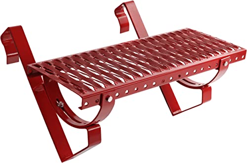 Parotec Dachtritt 40 cm für Schornsteinfeger Komplett Steigtritt für Dachziegel und Dachpfanne zum Einhängen Laufrost inkl. Montagematerial, 10 Farben (RAL 3011 - Rot) von Parotec