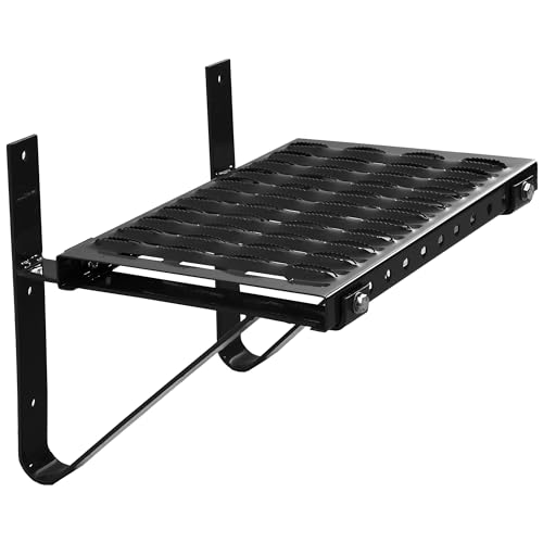 Parotec Dachtritt - Dachtritte für schornsteinfeger - Laufrost Dachtritt - Steigtritt Kaminpodest 40 cm Komplett für Kamin/Wand (RAL 7024 - Graphit) von Parotec