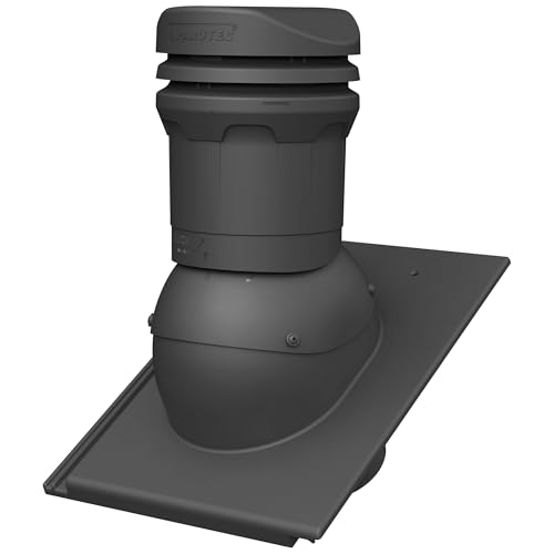 Parotec Entlüftungskamin DN 125 mm – niedrige 325 mm – passiv Dachlüfter für BRAAS TEGALIT PROTEGON AERLOX Dachziegel – Dachentlüftung | Lüftungsziegel – RAL 7016 Anthrazit von Parotec