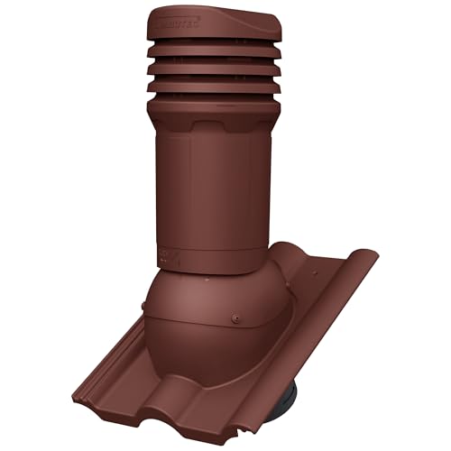 Parotec Isolierter Entlüftungskamin DN 125 mm für BRAAS - FRANKFURTER, BENDERS - MECKLENBURGER Dachziegel – gedämmter passiver Dachlüfter, verhindert Kondenswasser (RAL 3009 - R von Parotec