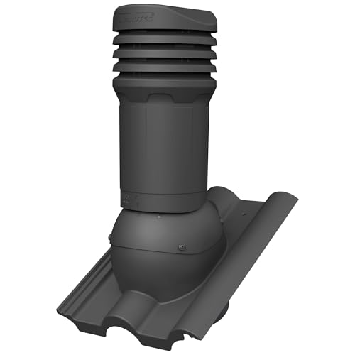 Parotec Isolierter Entlüftungskamin DN 125 mm für CREATON - HEIDELBERGER Dachziegel – gedämmter passiver Dachlüfter, verhindert Kondenswasser (RAL 7016 - Anthrazit) von Parotec