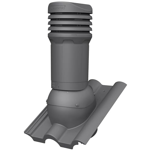 Parotec Isolierter Entlüftungskamin DN 125 mm für CREATON - HEIDELBERGER Dachziegel – gedämmter passiver Dachlüfter, verhindert Kondenswasser (RAL 7024 - Graphit) von Parotec
