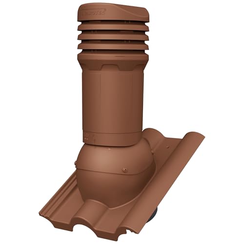 Parotec Isolierter Entlüftungskamin DN 125 mm für CREATON - HEIDELBERGER Dachziegel – gedämmter passiver Dachlüfter, verhindert Kondenswasser (RAL 8004 - Ziegelrot) von Parotec
