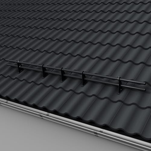 Parotec SCHNEEFANGROHR-Komplettset 2,0 m (200 cm) - für Dachziegel (Ton), Betondachsteine, Falzziegel & Dachpfannen - Schneefang/Dachlawinenschutz - 2 Rohre, 5 Halterungen - RAL 7016 Anthrazit von Parotec
