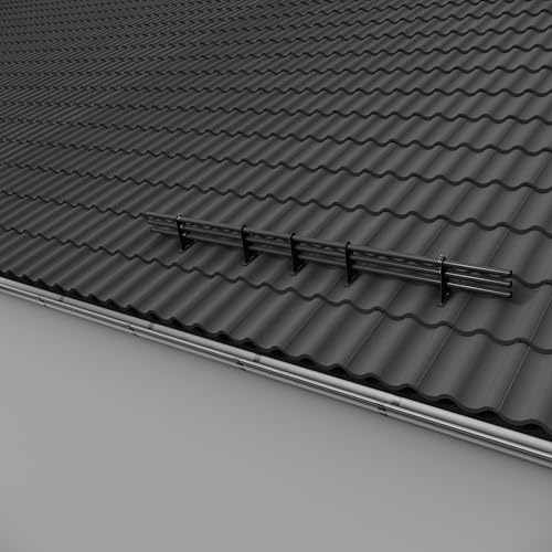 Parotec SCHNEEFANGROHR-Komplettset 2,0 m (200 cm) - für Falzziegel (Ton/Beton), Dachpfannen, Reformziegel & Pressfalzziegel - Schneefang/Dachlawinenschutz - 3 Rohre, 5 Halterungen - RAL 7024 Graphit von Parotec