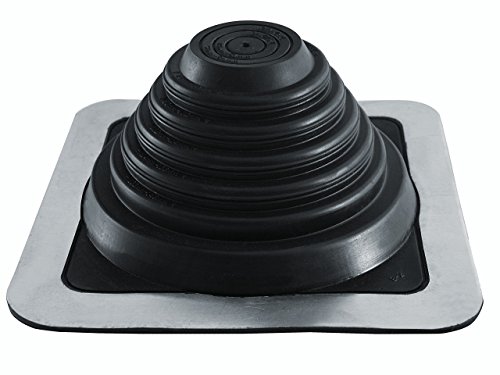 FOLNET Rohrmanschette Dachdurchführung Kabel- Rohrdurchführung Dichtungsflansch für Blechdachdeckungen EPDM 3 bis 724 mm Blechpfannen Trapezblech Doppelstehfalz (EPDM quadratisch, 6 mm - 146 mm) von Parotec