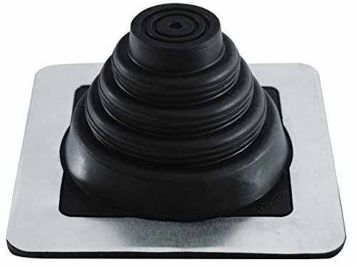 FOLNET Rohrmanschette Dachdurchführung Kabel- Rohrdurchführung Dichtungsflansch für Blechdachdeckungen EPDM 3 bis 724 mm Blechpfannen Trapezblech Doppelstehfalz (EPDM quadratisch, 6 mm - 70 mm) von Parotec