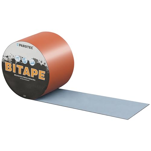 Parotec BiTape Bitumenband Bitumendachband Dachreparatur Dachdeckerband Spezialband Maximale Haftkraft Aluminium Resistent Gegen Wasser Feuchtigkeit UV-Strahlen 100mm x 10lfm Ziegelrot (RAL8004) von Parotec