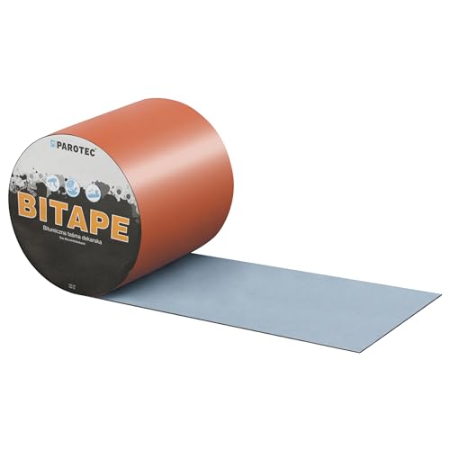 Parotec BiTape Bitumenband Bitumendachband Dachreparatur Dachdeckerband Spezialband Maximale Haftkraft Aluminium Resistent Gegen Wasser Feuchtigkeit UV-Strahlen 150mm x 10lfm Ziegelrot (RAL8004) von Parotec