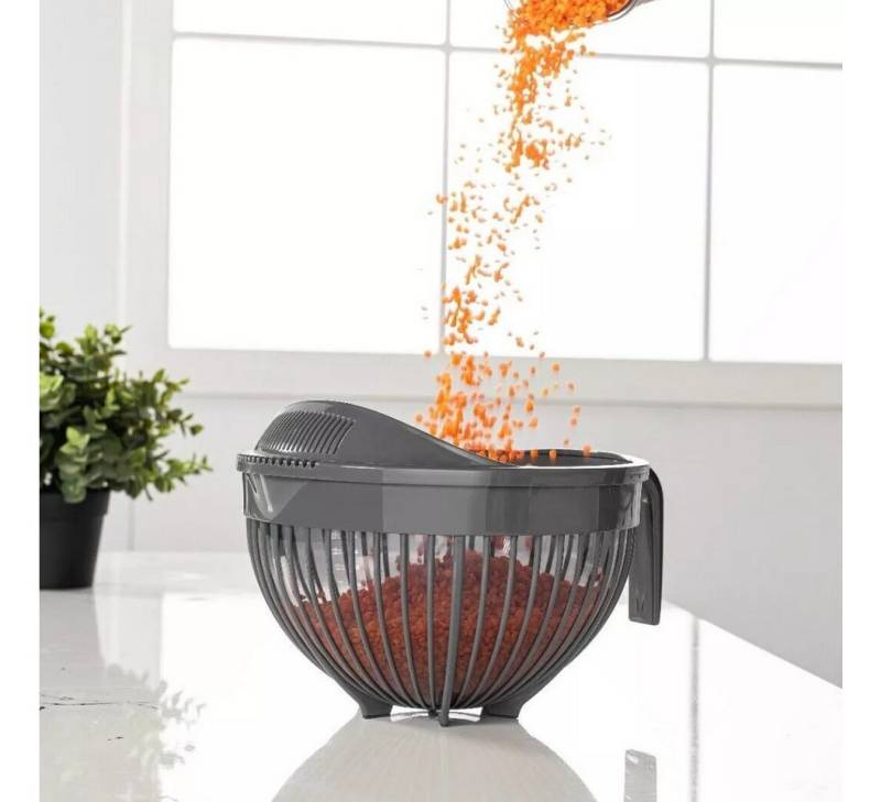 Parpalinam Rührschüssel Küchensieb Set 2in1 Schüssel Spritzschutz Nudelsieb Abtropfsieb, (Rührschüssel und Küchensieb Set 2in1) von Parpalinam