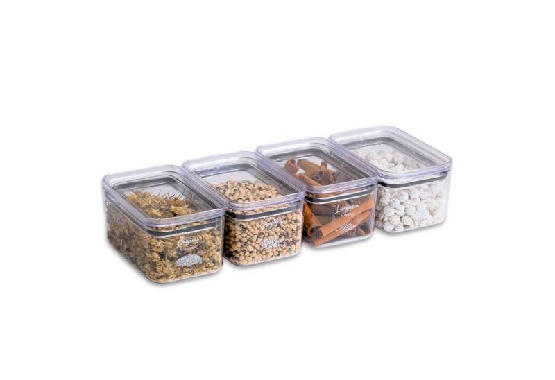 Parpalinam Vorratsdose Aufbewahrungsboxen Vorratsdosen mit Deckel Frischhaltedosen, Kunststoff, (Spar-Set, 4-tlg., Stapelbar, Transparent), Designed in Germany von Parpalinam