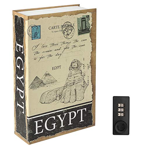 Parrency Buchsafe mit Zahlenschloss, versteckter Safe Lock Box, groß, Medium, 22 x 15 x 3.8 cm - Medium, Egypt, SBH-MM-M009 von Parrency