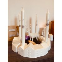 Adventskranz Häuserreihe Stabkerzenhalter von PartEYzubehoer