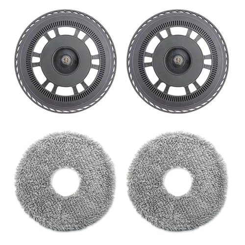 Parthan 2+2 Stück Wischtücher mit Wischplatten Ersatzteile für Dreame L10S Pro Ultra Heat/L10S Ultra Gen2/L20 Ultra/X40 Ultra/X40 Master/X30 Ultra/L40 Ultra/Mova E30 Ultra Roboter Staubsauger Zubehör von Parthan