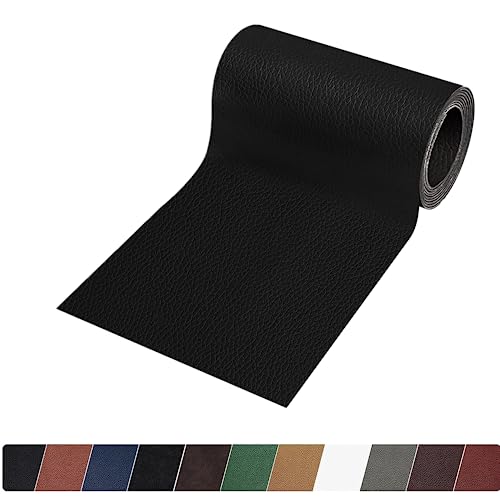 Leder Patch Kit Selbstklebende Lederflicken,10x160cm Kunstleder Selbstklebend, Leder Reparatur Set für Sofa Möbel Bürostuhl Handtaschen Jacken(Schwarz) von Parti