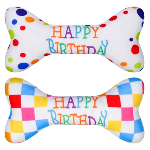 Partideal 2 Stück Hunde Geburtstag,Haustier Hund Geburtstag Knochen Spielzeug Plüsch Hundespielzeug Geburtstags Knorpel Spielzeug für Kleine und Mittlere Hunde Partideal 2 Stück Hunde Geburtstag,Haustier Hund Geburtstag Knochen Spielzeug Plüsch Hundespielzeug Geburtstags Knorpel Spielzeug für Kleine und Mittlere Hunde von Partideal
