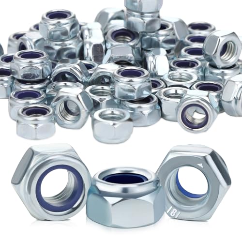 Partideal 50 Stück M6 Muttern Set,Verzinkter Stahl A2 V2A DIN985 Sicherungsmuttern,Selbstsichernde Muttern Sechskantmuttern Sechskantmutter, Sechskant Mutter mit Metrischem Regelgewinde Partideal 50 Stück M6 Muttern Set,Verzinkter Stahl A2 V2A DIN985 Sicherungsmuttern,Selbstsichernde Muttern Sechskantmuttern Sechskantmutter, Sechskant Mutter mit Metrischem Regelgewinde von Partideal