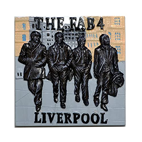 Kühlschrankmagnet, Motiv: Beatles – Fab 4 Statue, quadratisch, 74 mm von Partisan