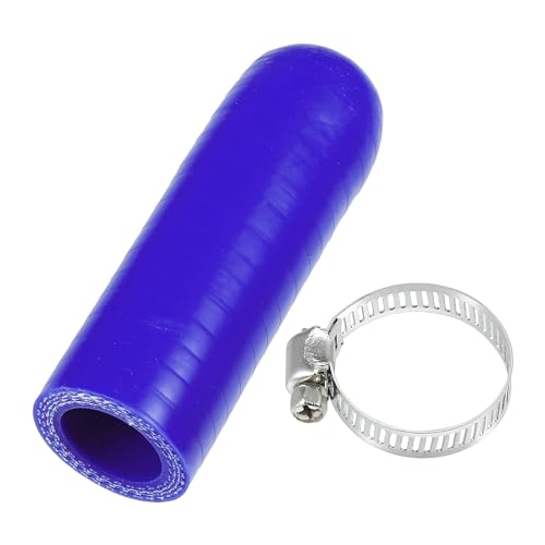 Partuto 1 Satz 18mm 0,71" ID Universal Silikonschlauchkappe Ansaug-Vakuumschlauch-Endstopfen mit Klemme - Auto für Kühlmittel-Heizungsumleitung Vakuum-Wasseranschluss - Silikon Blau von Partuto