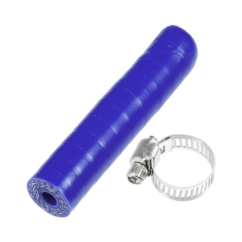 Partuto 1 Satz 6mm 0,24" ID Universal Silikonschlauchkappe Ansaug-Vakuumschlauch-Endstopfen mit Klemme - Auto für Kühlmittel-Heizungsumleitung Vakuum-Wasseranschluss - Silikon Blau von Partuto