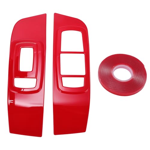 Partuto 2 Stk Fensterschalter Blendrahmen Abdeckung Türschalter Panel Zierleiste Für dodg Challenger 2015-2023 Kunststoff Rot Partuto 2 Stk Fensterschalter Blendrahmen Abdeckung Türschalter Panel Zierleiste Für dodg Challenger 2015-2023 Kunststoff Rot von Partuto