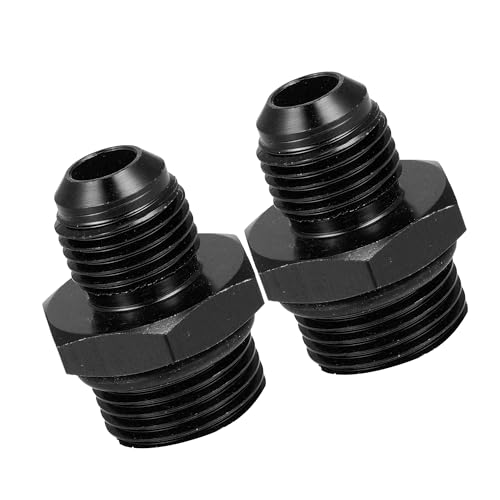 Partuto 2 Stück AN6-M18 x 1,5 Universal-Kupplungsadapter, Aluminiumlegierung, Schwarz von Partuto